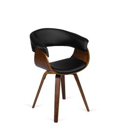 Krzesło Ohio z drewna giętego w nowoczesnym stylu do salonu orzech-czarny
